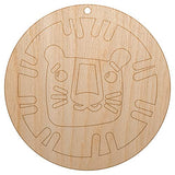 Lion Face Doodle Unfinished Craft Wood Holiday Christmas Tree DIY Pre-Drilled Ornament Sniggle Sloth