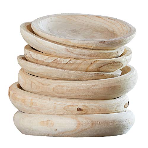 Santa Barbara Design Studio Wood Serving Bowl, Hand Carved Paulownia Wood Fruit Bowl/Wood Decor, 11.5" Large, Natural - WoodArtSupply