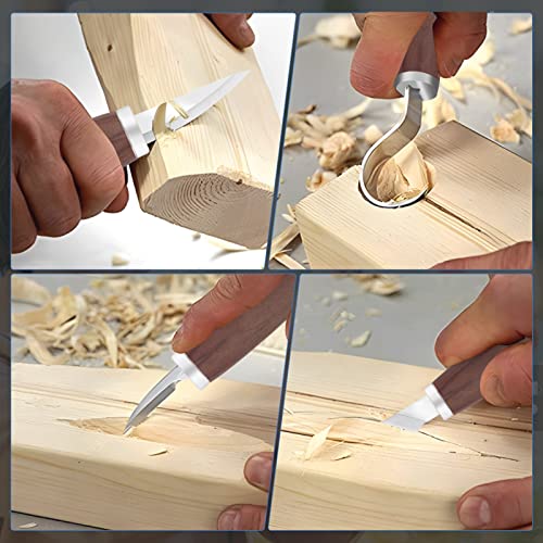 VIBRATITE Wood Carving Kit - 19 PCS Wood Carving Tools Set Hand Wood Carving Knife Wood Spoon Carving Blanks Wood Whittling Kit for Beginners Kids