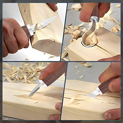 VIBRATITE Wood Carving Kit - 19 PCS Wood Carving Tools Set Hand Wood Carving Knife Wood Spoon Carving Blanks Wood Whittling Kit for Beginners Kids - WoodArtSupply