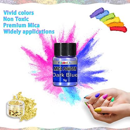 Mica Powder for Epoxy Resin, 32 Colors X 5g Mica Pigment Powder Metallic Colors Shimmer Glitter Powder, for Soap Making,Bath Bomb, Candle Making, Art - WoodArtSupply