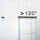 JT Glass Display Cabinet with 4 Shelves - Durable Tempered Glass Curio Bookshelf for Stylish Home or Office Display JT