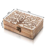 Great Birthday Gift Handmade Decorative Wooden Jewelry Box With Tree Of Life Carving Jewelry Organizer Keepsake Box Treasure Chest Trinket Holder The Great Indian Bazaar