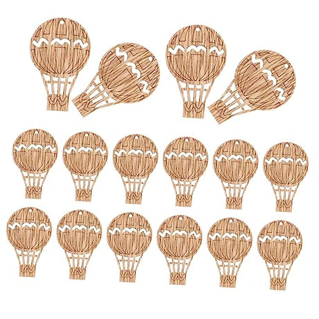 COHEALI 30pcs Hot Air Balloon Wooden Shape Ornament Crafts Hanging Bulk Wooden Lion Cut Outs Unfinished Wood Shapes Unfinished Woods Chips Wooden COHEALI