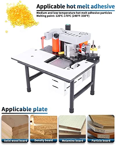 MSfullsea Woodworking Edge Bander Banding Machine Portable Edge Bander Curve Straight Edge Banding Machine Adjustable Speed 5-10m/min 110V Msfullsea