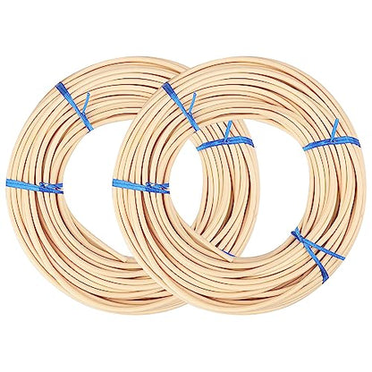 2 rolls # 8 Spline, 66 Ft Each roll Reed Spline, Diameter 0.2 In（5mm）Natural Cane Webbing Roll, and Round Reed Coil for DIY Furniture Making and - WoodArtSupply