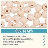 PH PandaHall Wooden Beads, 100pcs 12mm Unfinished Natural Round Wooden Spacer Beads Round Ball Wooden Loose Beads for Necklace Bracelet Hair Braids PH PandaHall
