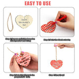 FOIMAS Valentine's Day Wooden Slices,36pcs Heart Cupid Unfinished Wood Cutout Slice Hanging Ornament with Jute Twine and Colored Pen for DIY Craft FOIMAS