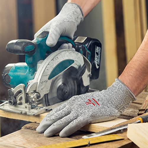 SAFEAT Safety Grip Work Gloves for Men and Women – Protective, Flexible, Cut Resistant, Comfortable PU Coated Palm. Complimentary Ebook Included.