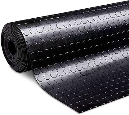 Nisorpa 3mm Thick Garage Floor Rubber Mat 16.4 x 3.3 fts Rubber Garage Floor Mats Heavy Duty Coin-Grip Garage Flooring Roll Non-Slip Rubber Mats