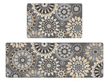 Pauwer Boho Kitchen Rugs Set of 2 Anti Fatigue Mats for Kitchen Floor Cushioned Kitchen Rugs and Mats Non Skid Waterproof Kitchen Runner Comfort Pauwer