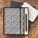 ARTEZA Journal Gift Set, 6 x 8 Inches, 96-Sheet Notebook with Double-Sided Lined Paper and 1 Black Ink Pen, Black and White Design, Office Supplies ARTEZA
