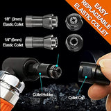 MOMODA 1/4" Mini Air Die Grinder Kit Right Angle 90 Degree Pneumatic Sander 20,000RPM High-power Model with 1/4"(6MM) and 1/8"(3MM) Collets for MOMODA