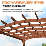 VEIKOU 12’ X 14’ Pergola, Outdoor Pergola with Solid Structure, Patio Wood Pergola, Cedar Pergolas and Gazebos with Arched Top for Deck Yard Grill VEIKOU