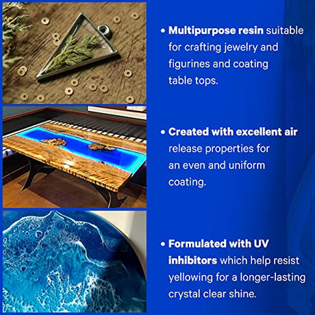 Specialty Resin & Chemical Epox-It 80 (32 oz)|Clear Resin Kit for Beginners & Experts|Clear Epoxy Coating for BarTop, Countertop, Tabletop|Crystal Epox-It