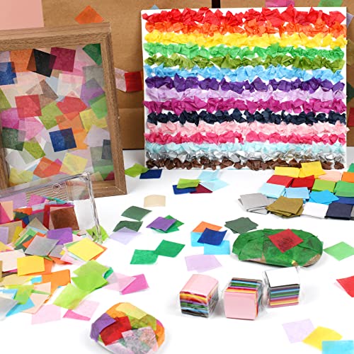 5400 Pcs 1 Inch Tissue Paper Squares, 36 Assorted Colored Tissue Paper for  Crafts, Art Rainbow Tissue Paper Bulk for Art Projects, Collage,  Suncatchers, Scrapbooking - Non Bleeding
