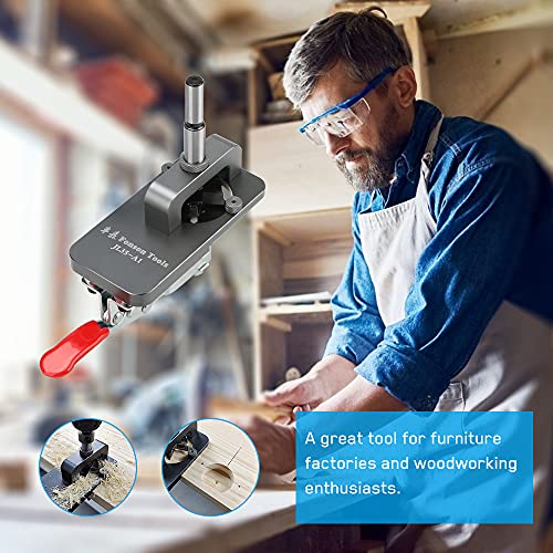 KKUYT 35mm Concealed Hinge Jig, Accurate Locking Hinge Drilling Jig Hole Guide Hole Puncher Locator Woodworking Tool for Door Cabinets Hinges - WoodArtSupply