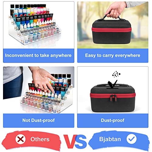 Case for Apple Barrel Acrylic Paint with 10 Acrylic Paint Brushes Paint Bottle Organizer Storage for 24 Bottles of 2 oz Acrylic Paint Supplies Sets Bjabtan