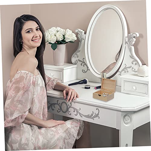 NOLITOY 18 Pcs Wooden Box with Lock Wooden Crafts Paint Brishes Mini Containers Unfinished Treasure Chest Bamboo Jewelry Organizer Wood Gift NOLITOY