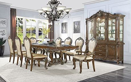 Acme Latisha Wooden Hutch and Buffet with Glass Doors in Antique Oak ACME Furniture