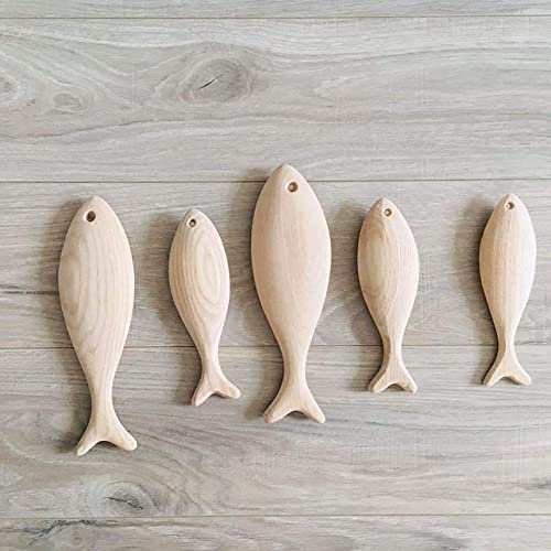 Pack of 3 Wooden Fish, 3D Unfinished Wooden Fish for Crafts, Wooden Fish Decor ,Decorative Wooden Fish, Wooden Fish Wall Decor Art, Wooden Fish Generic