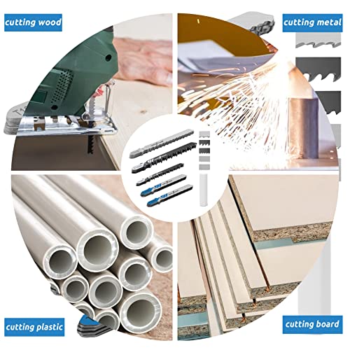 20 Piece Jigsaw Blades Set Assortment of Professional T-Handle Jig Saw Blade Kits Multi-Purpose Jig Saw Blades Replacement Set for Wood Pruning, Vin Beauty