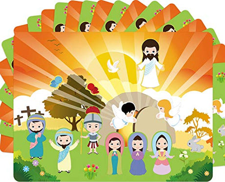 Make an Easter He Lives Sticker Scenes Resurrection Stickers 11 Sets for Kids Indoor Bible Games Activities ceiba tree