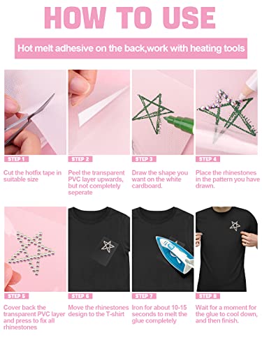 23040 Pieces Hotfix Rhinestones Bulk, Kalolary White Crystal Flatback Rhinestones for Crafts Clothes Nail Art Glass Rhinestones Gemstones with Kalolary