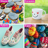 IRIS & OLIVIA 35 Acrylic Paint Pens, Double Premium Set Acrylic Paint Markers of Extra Fine and Medium Tip for Rock Painting, Ceramic, Plastic, IRIS & OLIVIA