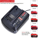 CMCB104 V20 Battery Fast Charger Replacement for Craftsman V20 Craftsman 20V max Lithium Compact Batteries Lithium Battery CMCB202 CMCB204 CMCB206 Gonocop