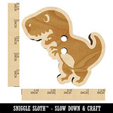 Cute Tyrannosaurus Rex Dinosaur Wood Buttons for Sewing Knitting Crochet DIY Craft - Large 1.25 Inch (5pcs) Sniggle Sloth
