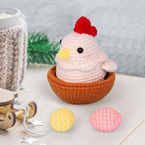 Crochetta Crochet Kit for Beginners, Crochet Starter Kit with Step-by-Step Video Tutorials, Crochet DIY Knitting Supplies for Adults Kids, Cute Hen Crochetta