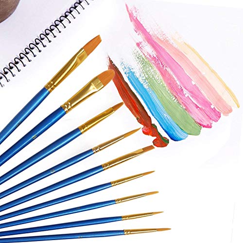 Acrylic Paint Brush Set, 6 Packs / 60 pcs Nylon Hair Brushes for All Purpose Oil Watercolor Painting Artist Professional Kits