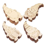 Wood Planks 40pcs Wooden Blank Elf Gnome Slice Unfinished Gnome Slices Hanging Elf Gnome Cutouts for Christmas Home Wall Decoration Gnome Wooden MAGICLULU