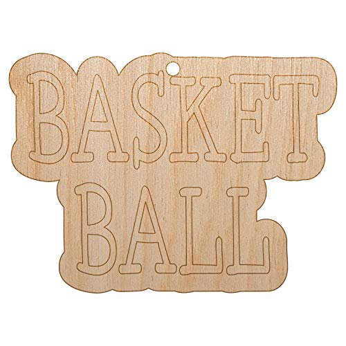 Basketball Fun Text Unfinished Craft Wood Holiday Christmas Tree DIY Pre-Drilled Ornament Sniggle Sloth