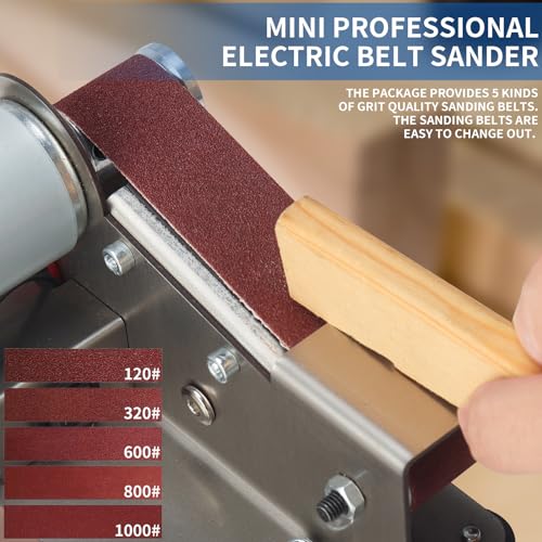 SI FANG Electric Mini Belt-Sander Polishing-Sharpening - Portable Sanding Machine Mini Bench Grinder Kit, 7 Speed Knife Sharpener for Making SI FANG