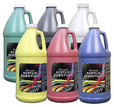 Chroma Acrylic Essential Set, 1/2 Gallon Jugs, Assorted Primary Colors, Set of 6 - 59001 Chroma