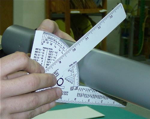 Pipe Caliper/Diameter Caliper and Ruler - Fractional - 3 Pack - White Styrene Oregon Rule Co.
