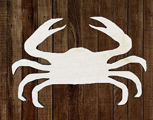 12" Crab Unfinished Wood Cutout DIY Crafts Door Hanger Paintable Wreath Beach Sea - WoodArtSupply