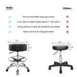 Ainilaily Rolling Stool for Shop Work Medical Tattoo Salon Lash,Heavy Duty Esthetician Hydraulic Chair Stool with Wheels (Black,with Foot Rest) Ainilaily