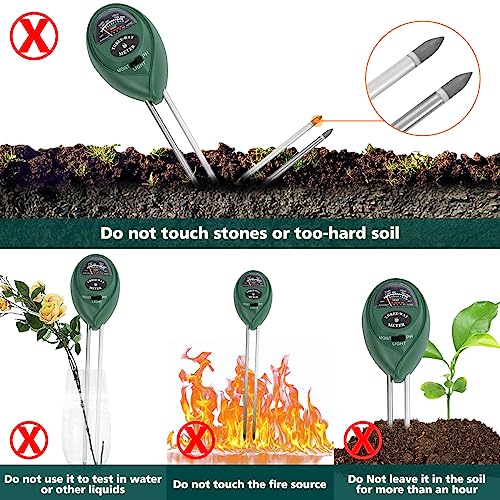 Berry&Bird Soil Moisture Meter, 3-in-1 Plant Moisture Meter for Soil Moisture/PH Meter/Sunlight Indoor & Outdoor, Hygrometer Sensor Soil Testing Tool - WoodArtSupply