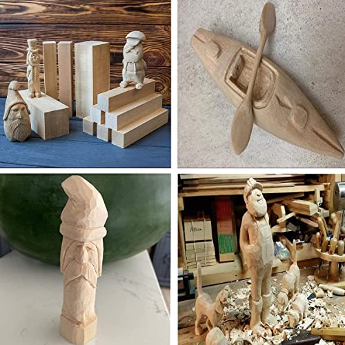 2 Pack Unfinished Basswood Carving Blocks Kit, 6 x 3 x 3 Inch Unfinished Bass Wood Whittling Soft Wood Carving Block Set for Kids Adults Wood Carving