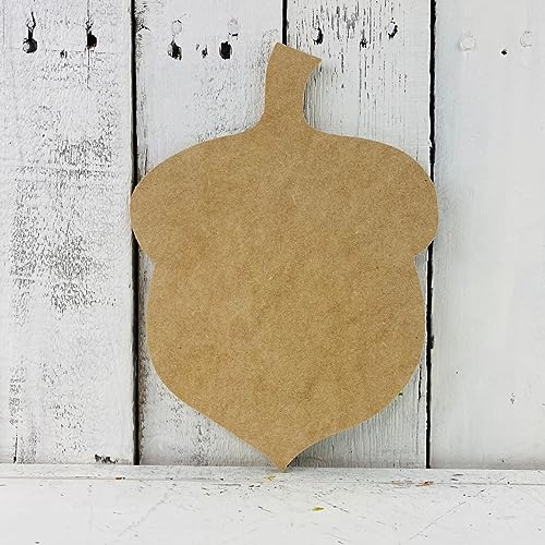 Fall Acorn Unfinished Cutout, Wooden Shape, Paint-able Wooden MDF DIY Craft Build-A-Cross
