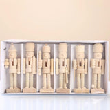 RCFINE 6Pcs Nutcracker Christmas DIY Nutcracker Unfinished Blank Unpainted Nutcracker Figurine Ornament for Table Home Decoration RCFINE