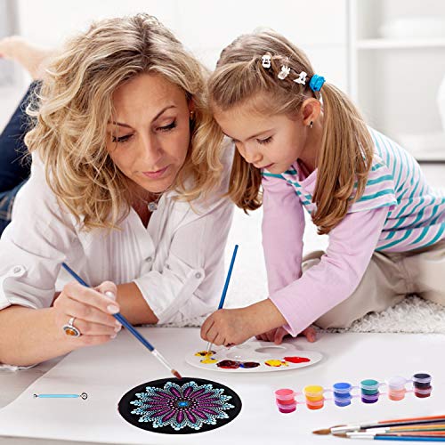 Mandala Dotting Tools Kit with Acrylic Paints and Reusable Stencils - Dot Art Set for Rock Painting, DIY Craft Project, Home Decor Drawing Activity - WoodArtSupply