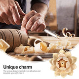 VOSAREA Wood Lotus Flower Figurine Ornament Unfinished Wooden Wall Sculpture Cake Topper Desktop Adornment for DIY Craft Indoor Home Tabletop Decor VOSAREA