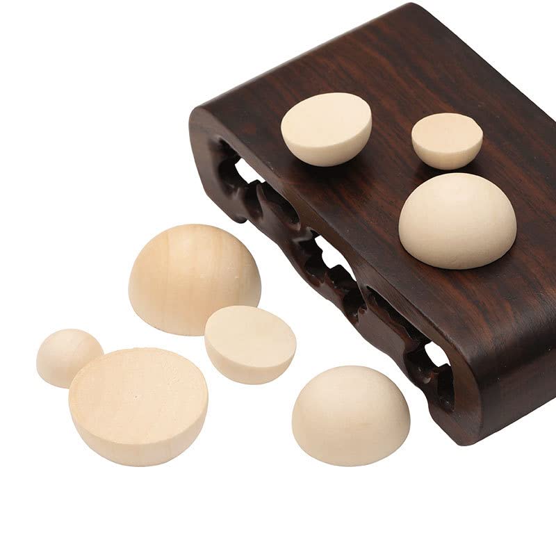 LWQYHTT 12/15/20mm Natural Unfinished Wood Beads Half Wooden Beads Small Half Round Wooden Balls for Paint DIY Craft Kids Arts 120pcs LWQYHTT