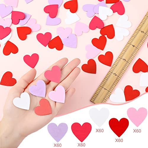 300 Pieces Valentine's Day Confetti Decor Wedding Romantic Confetti Decor Colorful Table Scatter Rustic Confetti Tiny Wooden Hearts Unfinished Wooden