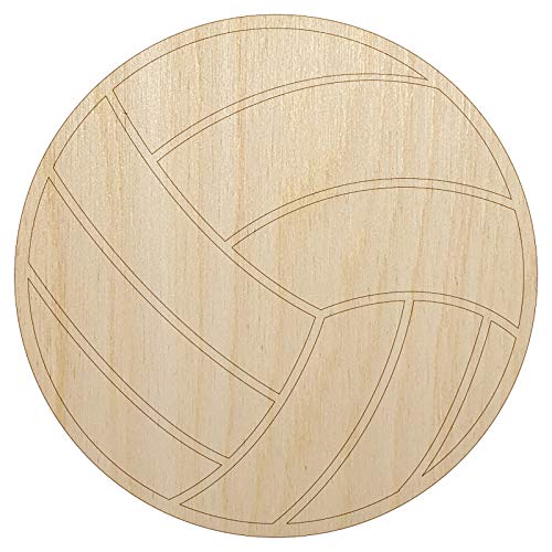 Volleyball Solid Unfinished Wood Shape Piece Cutout for DIY Craft Projects - 1/4 Inch Thick - 6.25 Inch Size