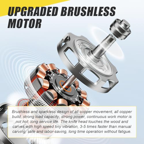 YUCHENGTECH Electric Wood Chisel Carving Tool Electric Woodworking Carving Chisel Tools Electric Wood Carving Chisel with 10 Carving Blades YUCHENGTECH